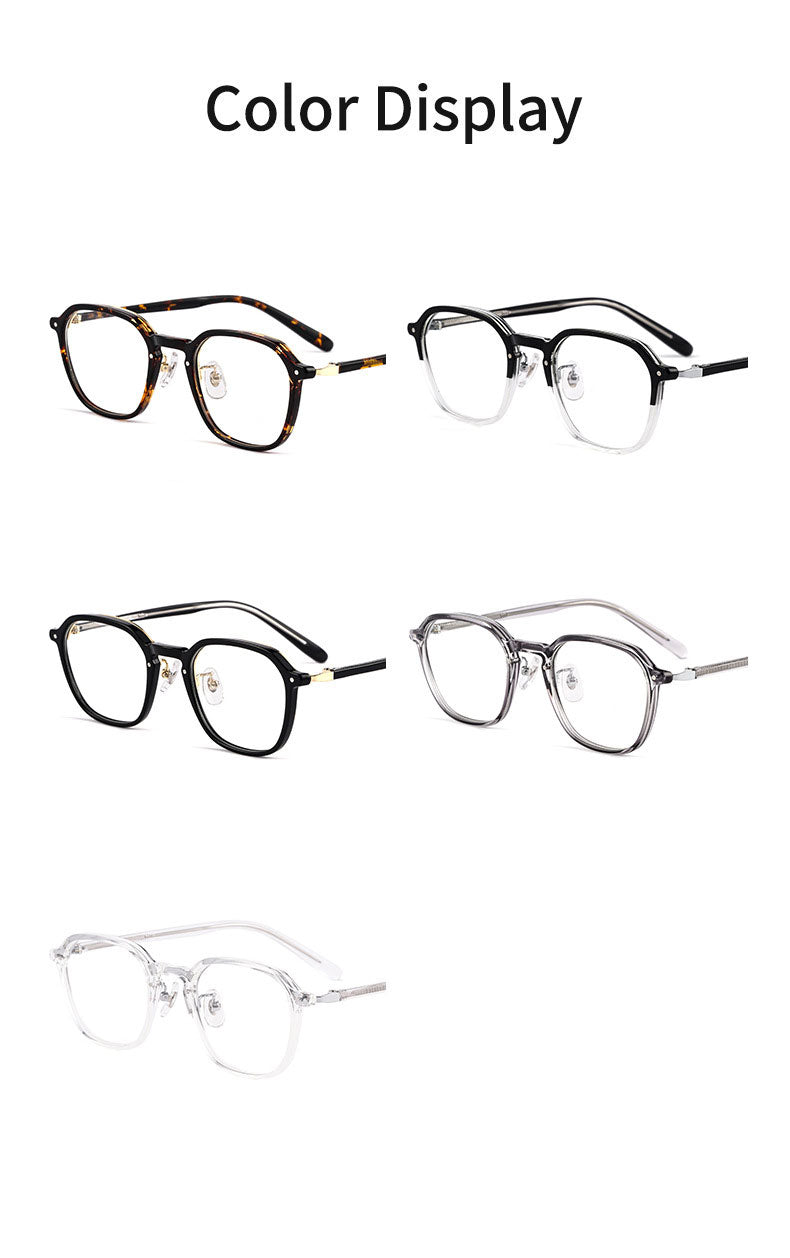 Yimaruili Unisex Full Rim Small Oval Acetate Alloy Eyeglasses KBT98C51 Full Rim Yimaruili Eyeglasses