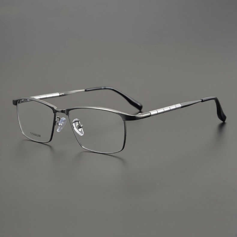 CCspace Unisex Full Rim Square Titanium Eyeglasses 53210 Full Rim CCspace Gun China