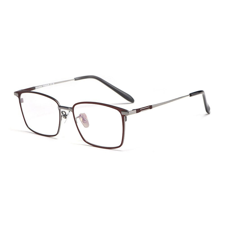 Hotochki Unisex Full Rim Square Titanium Frame Eyeglasses L1831 Full Rim Hotochki coffee-gun