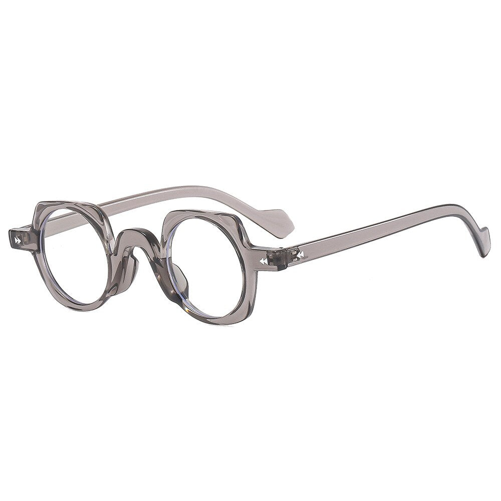 CCspace Women's Full Rim Irregular Round Acetate Eyeglasses 55267 Full Rim CCspace Gray China