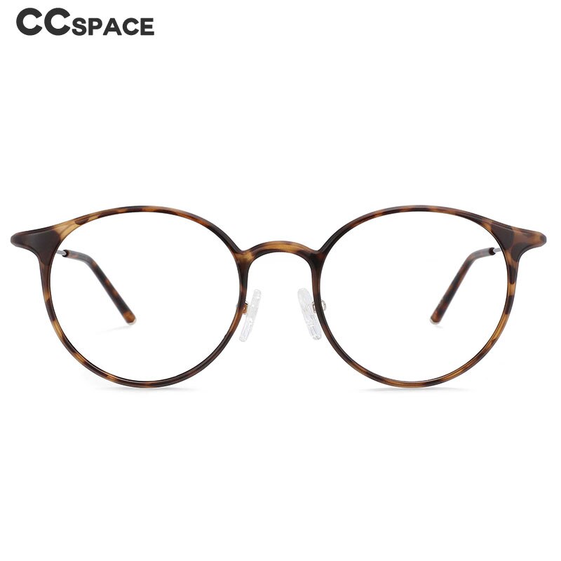CCspace Unisex Full Rim Round Tr 90 Titanium Frame Eyeglasses 54274 Full Rim CCspace