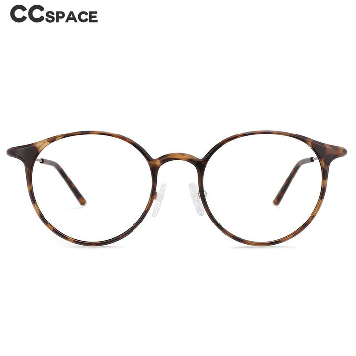 CCspace Unisex Full Rim Round Tr 90 Titanium Frame Eyeglasses 54274 Full Rim CCspace