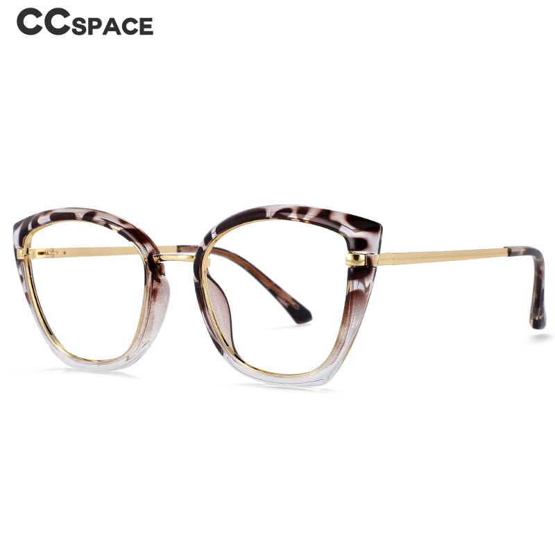 CCspace Unisex Full Rim Square Cat Eye Tr 90 Titanium Frame Eyeglasses 54238 Full Rim CCspace
