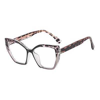 Ralferty Women's Full Rim Square Cat Eye Tr 90 Acetate Eyeglasses F82026 Full Rim Ralferty China C5 Leopard 