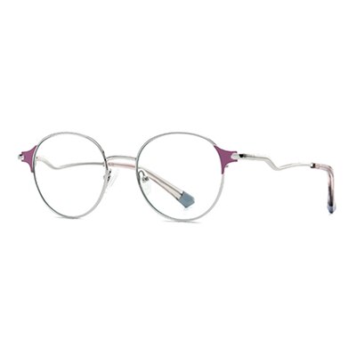 Ralferty Women's Full Rim Round Acetate Alloy Eyeglasses D8630 Full Rim Ralferty C236 Purple China 