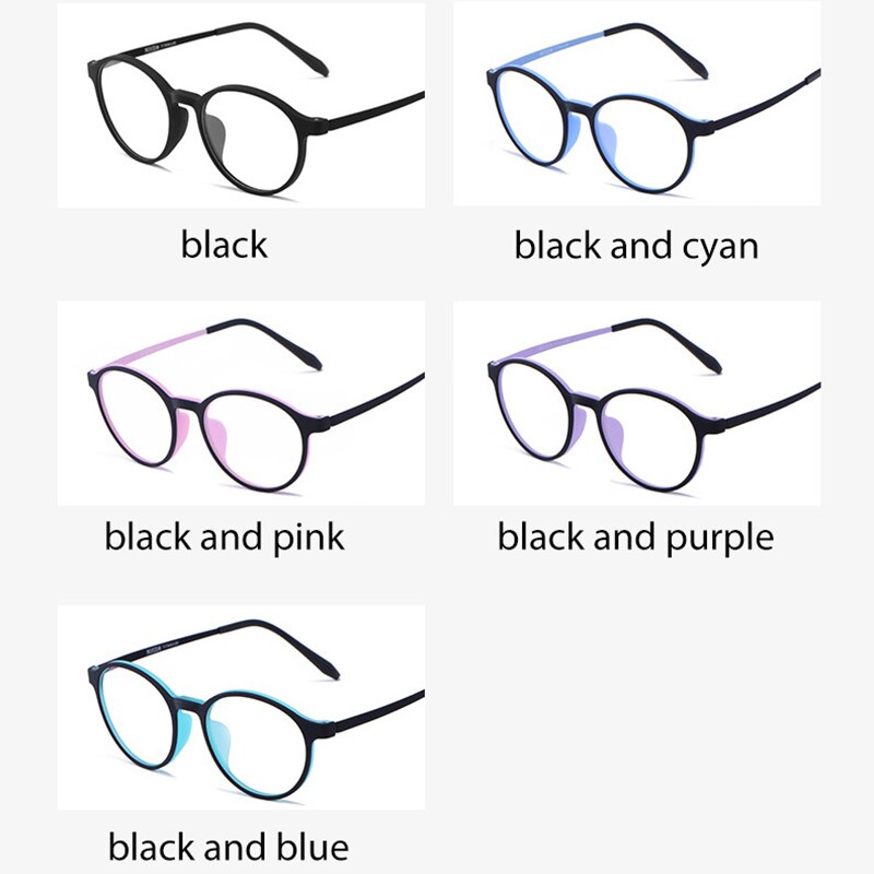 Hotony Unisex Full Rim Round Tr 90 Titanium Eyeglasses 3050 Full Rim Hotony