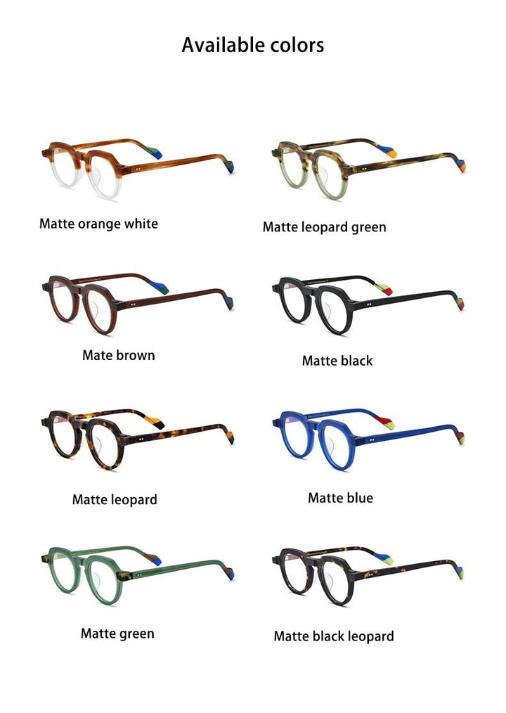 CCspace Unisex Full Rim Irregular Round Acetate Eyeglasses 54702 Full Rim CCspace