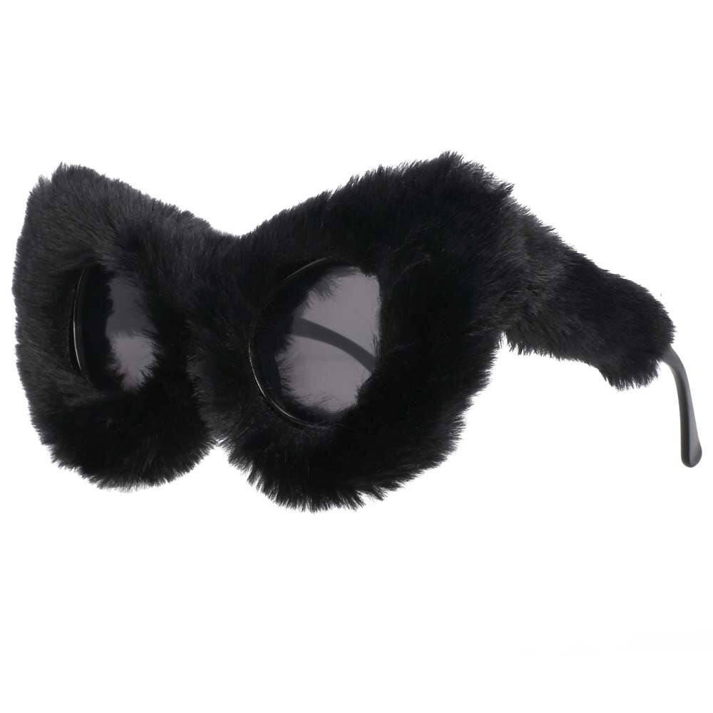 CCspace Women's Full Rim Velvet/Resin Cat Eye Sunglasses 54190 Sunglasses CCspace Sunglasses black