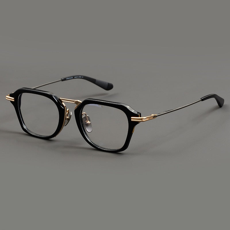 Muzz Unisex Full Rim Square Acetate Titanium Eyeglasses Dl413 Full Rim Muzz C2