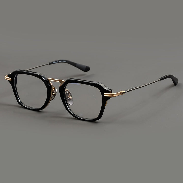 Muzz Unisex Full Rim Square Acetate Titanium Eyeglasses Dl413 Full Rim Muzz C2