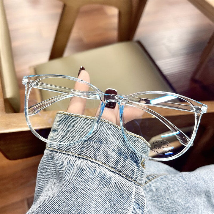 Cubojue Unisex Full Rim Oversized Oval Tr 90 Titanium Eyeglasses 30005 Reading Glasses Cubojue