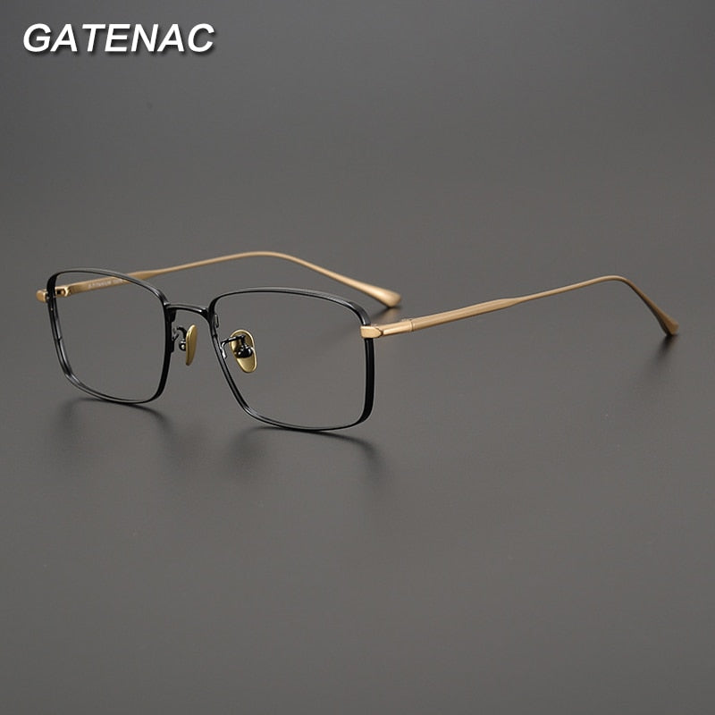 Gatenac Unisex Full Rim Square Titanium Eyeglasses Gxyj990 Full Rim Gatenac
