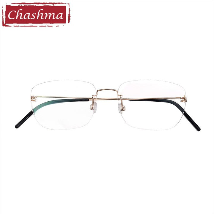 Chashma Ottica Unisex Rimless Square Titanium Alloy Screwless Frame Eyeglasses 100 Rimless Chashma Ottica