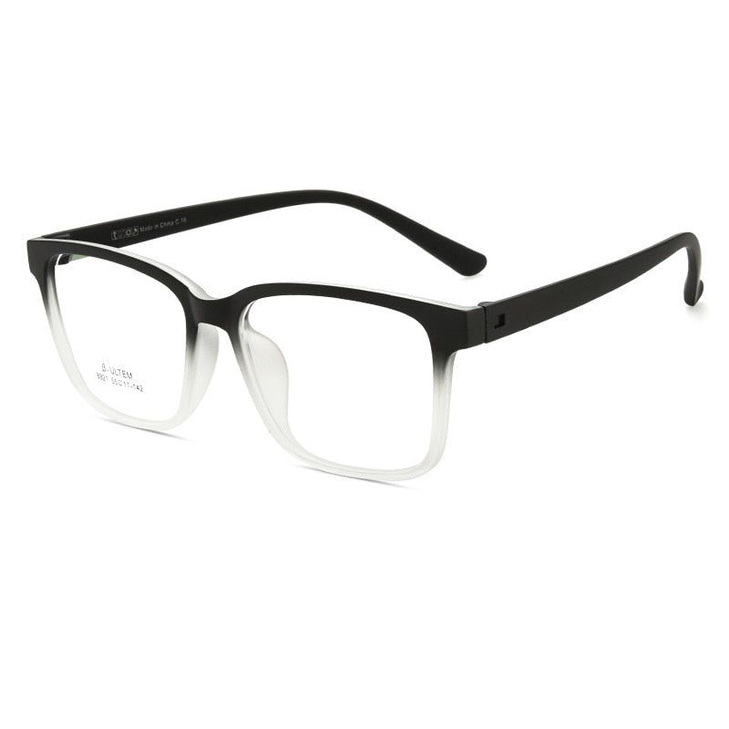 Yimaruili Unisex Full Rim Large Square Screwless Tr 90 Eyeglasses Full Rim Yimaruili Eyeglasses Gradient Matte Black