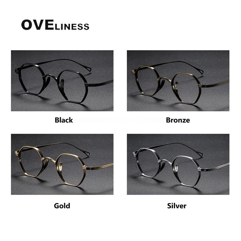 Oveliness Unisex Full Rim Irregular Round Titanium Eyeglasses Ol1y52 Full Rim Oveliness