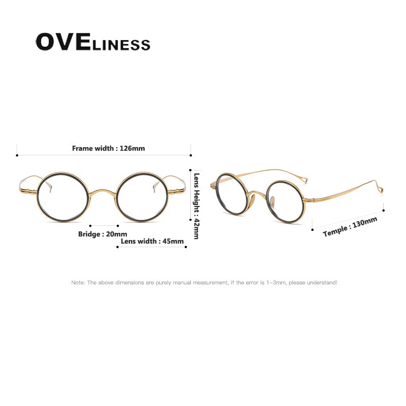 Oveliness Unisex Full Rim Round Acetate Titanium Eyeglasses 123 Full Rim Oveliness