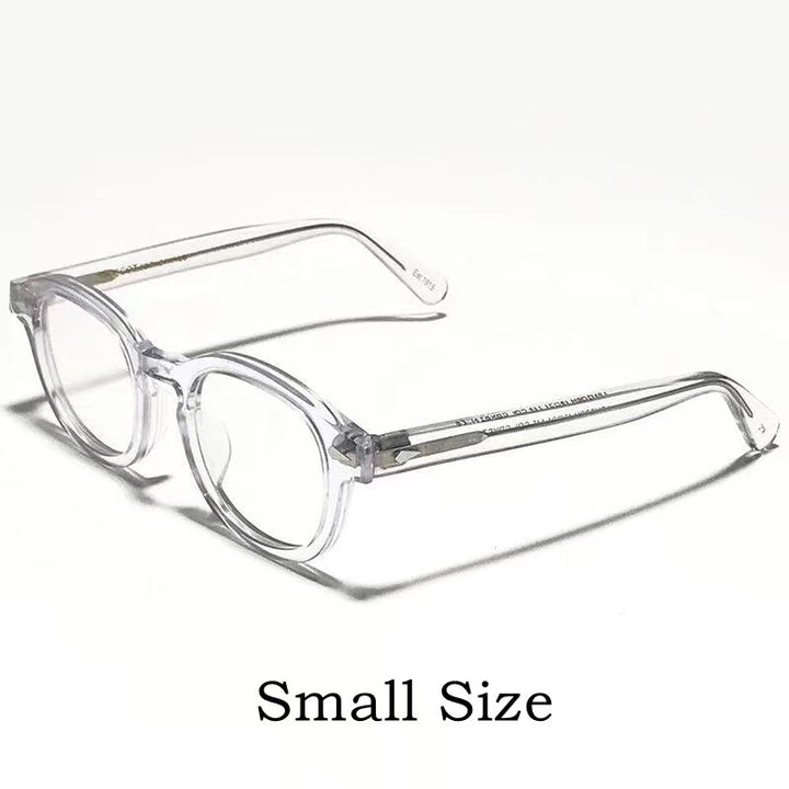 Yimaruili Unisex Full Rim Round Acetate Eyeglasses Three Sizes Y1915 Full Rim Yimaruili Eyeglasses S Transparent