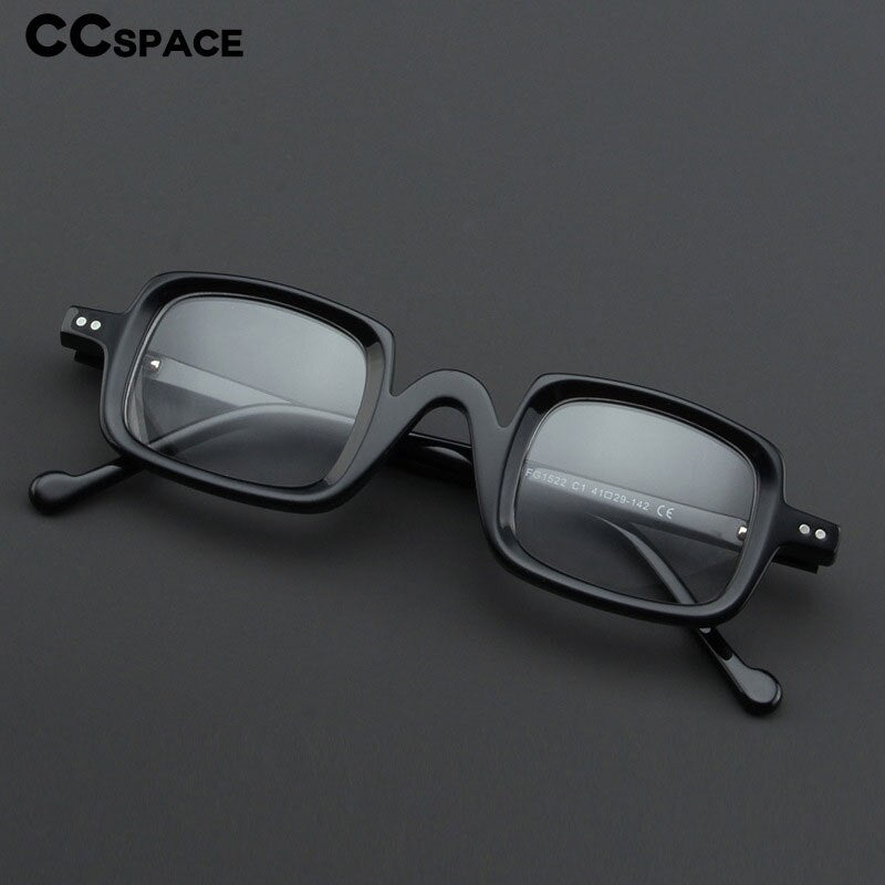 CCspace Unisex Full Rim Square Handcrafted Acetate Eyeglasses 55240 Full Rim CCspace