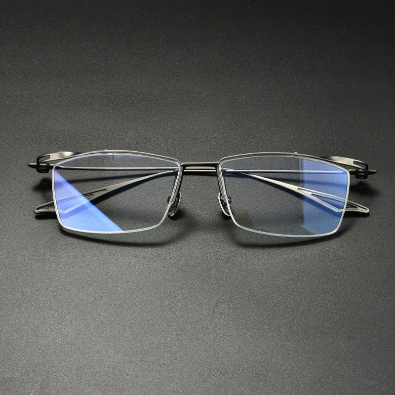 Gatenac Unisex Semi Rim Square Titanium Eyeglasses Gxyj936 Semi Rim Gatenac