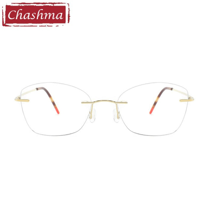 Chashma Ottica Unisex Rimless Rounded Square Titanium Eyeglasses 9017 Rimless Chashma Ottica