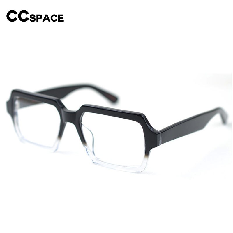 CCspace Unisex Full Rim Square Acetate Eyeglasses 54726 Full Rim CCspace