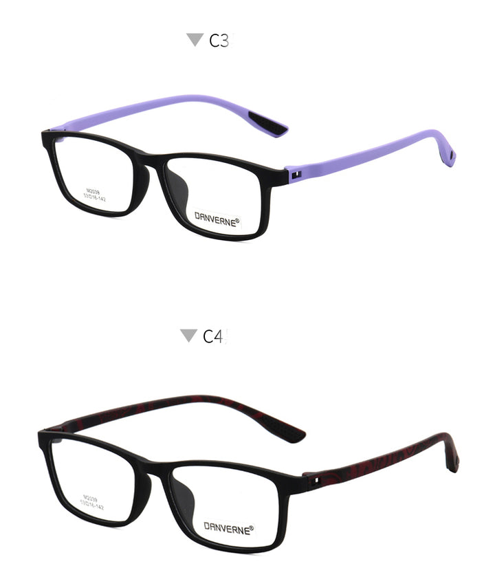 Zirosat Unisex Full Rim Square Ultem Frame Eyeglasses M2039 Full Rim Zirosat