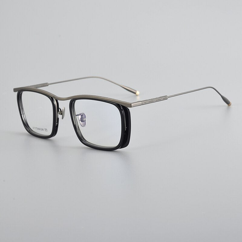 Muzz Unisex Full Rim Square Acetate Titanium Eyeglasses R1ki Full Rim Muzz C1