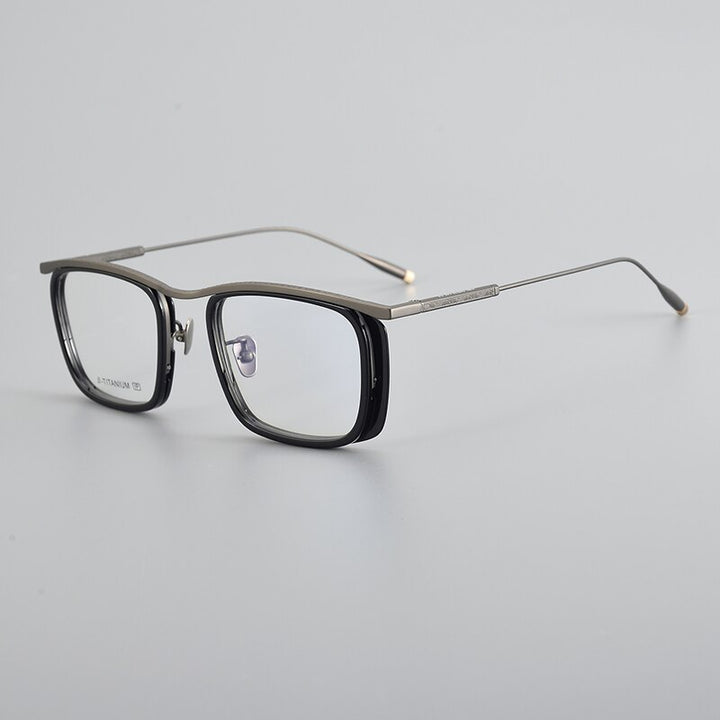 Muzz Unisex Full Rim Square Acetate Titanium Eyeglasses R1ki Full Rim Muzz C1