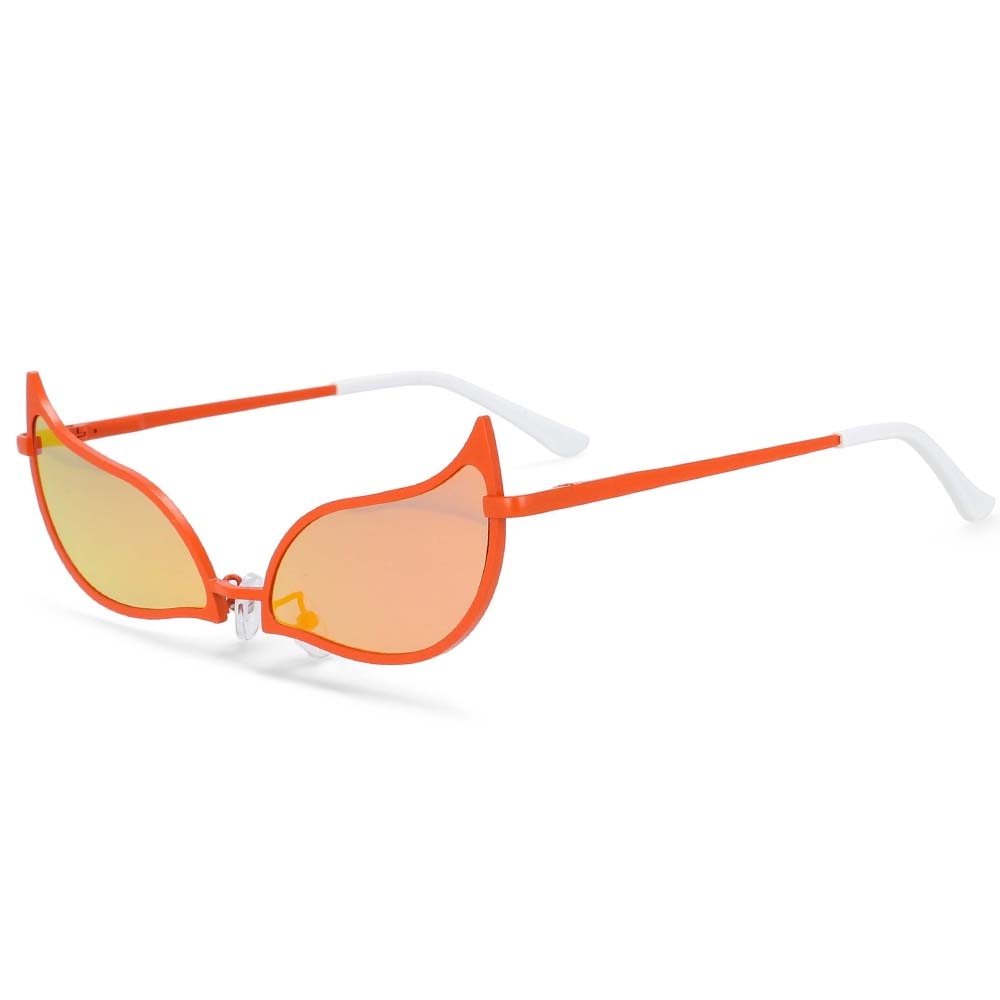 CCspace Unisex Full Rim Cat Eye Alloy Frame Sunglasses 54328 Sunglasses CCspace Sunglasses Orange China white