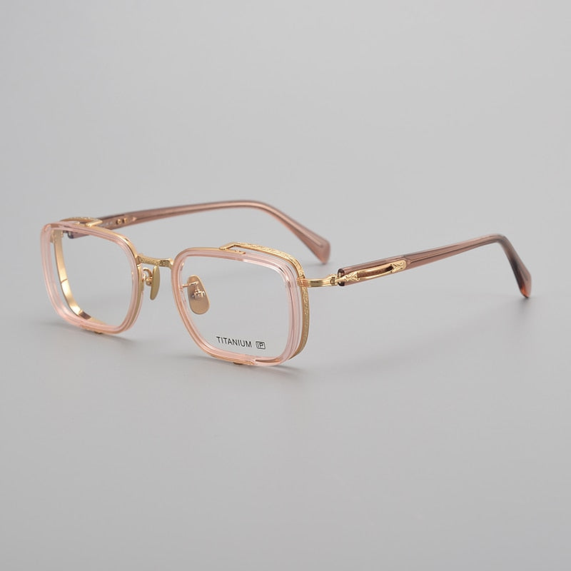 Muzz Unisex Full Rim Square Acetate Titanium Eyeglasses E005 Full Rim Muzz C3