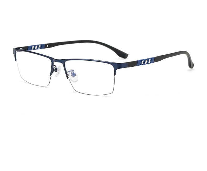 Chashma Unisex Semi Rim Stainless Steel Frame Eyeglasses Semi Rim Chashma Blue