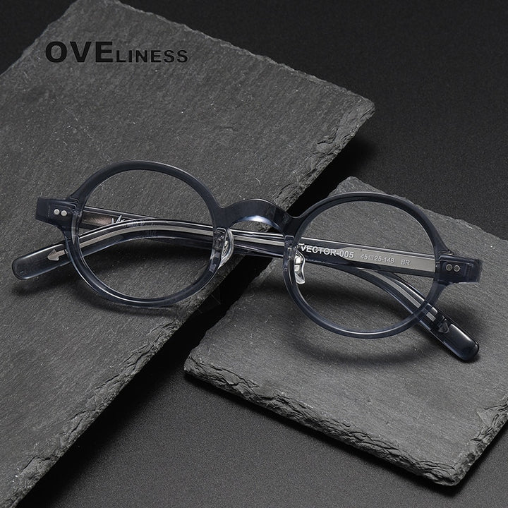 Oveliness Unisex Full Rim Roun Acetate Eyeglasses 005 Full Rim Oveliness
