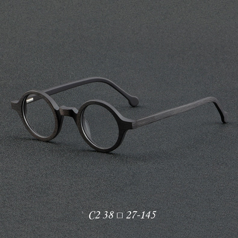 CCspace Unisex Full Rim Round Acetate Eyeglasses 55724 Full Rim CCspace BlackGrain China