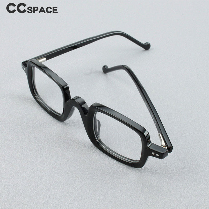 CCspace Unisex Full Rim Square Handcrafted Acetate Eyeglasses 55240 Full Rim CCspace