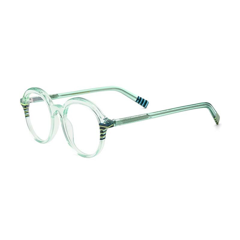 CCspace Unisex Full Rim Large Round Tr 90 Titanium Eyeglasses 53342 Full Rim CCspace Green China