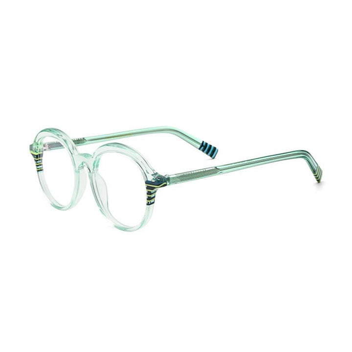 CCspace Unisex Full Rim Large Round Tr 90 Titanium Eyeglasses 53342 Full Rim CCspace Green China