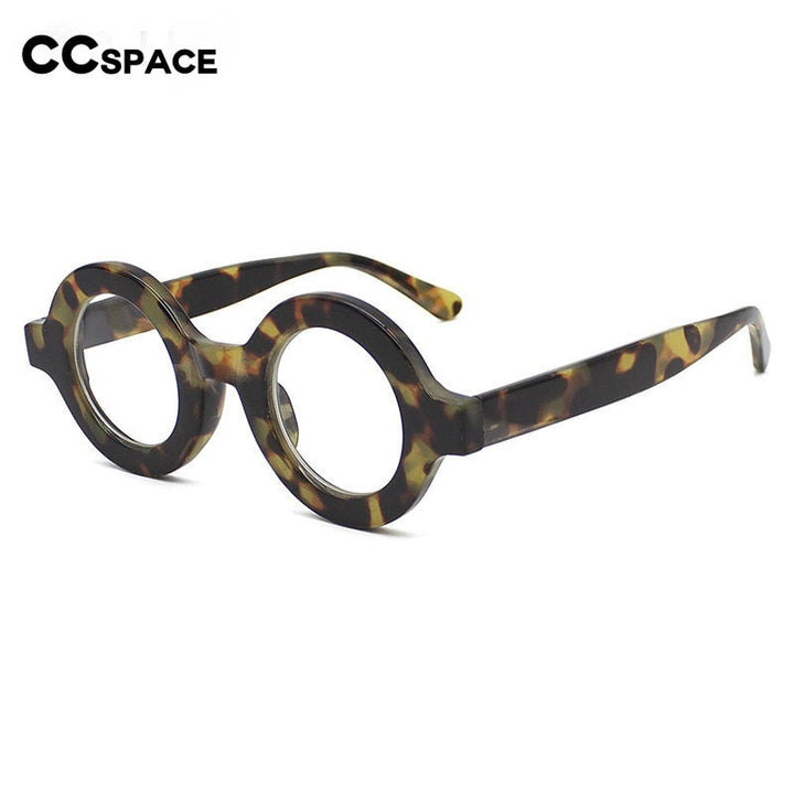 CCspace Unisex Full Rim Round Acetate Eyeglasses 55513 Full Rim CCspace