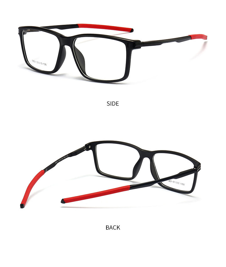 Gmei Men's TR 90 Square Aluminum Magnesium Sport Frame Eyeglasses 5851 Full Rim Gmei Optical
