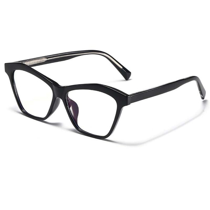 CCspace Women's Full Rim Square Cat Eye Acetate Eyeglasses 55061 Full Rim CCspace China Black