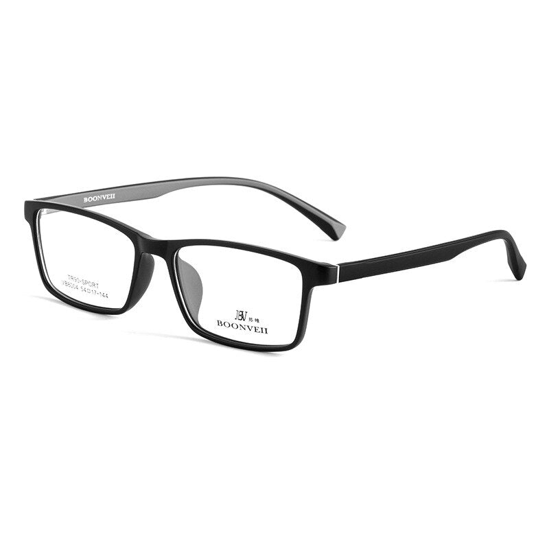 Yimaruili Unisex Full Rim Square Tr 90 Sport Eyeglasses Vb8004 Sport Eyewear Yimaruili Eyeglasses Black Gray  