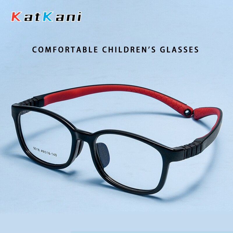 KatKani Unisex Children's Full Rim Round Square Tr 90 Eyeglasses 9018et Full Rim KatKani Eyeglasses   