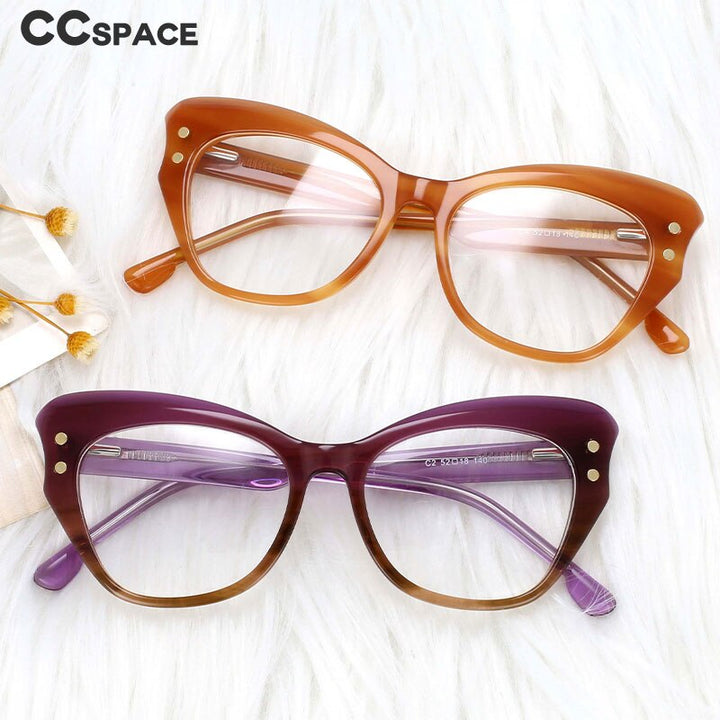 CCspace Women's Full Rim Butterfly Cat Eye Acetate Eyeglasses 53174 Full Rim CCspace