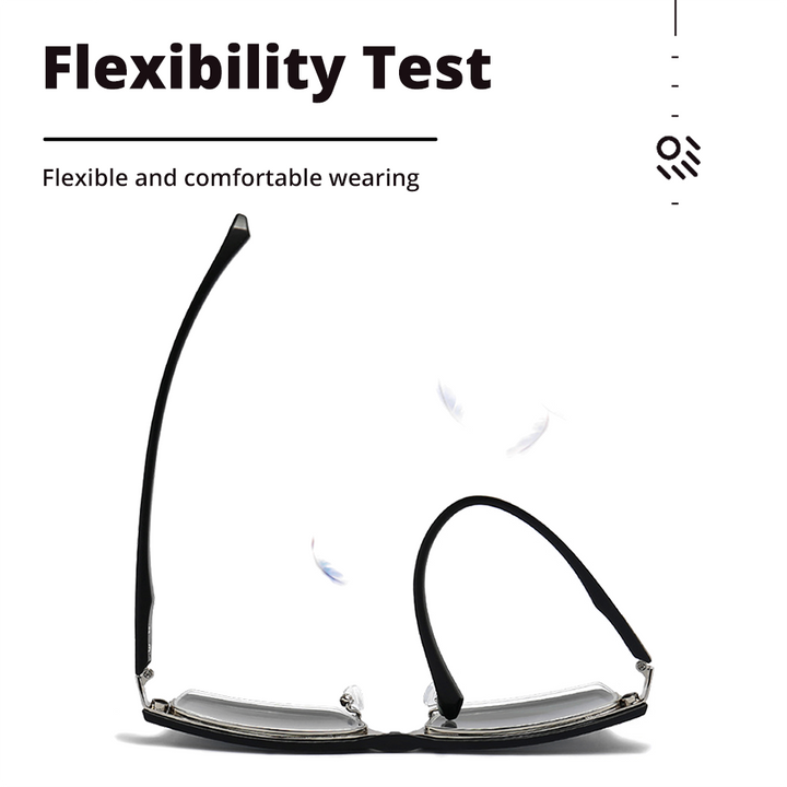 Ralftery Men's Semi Rim Rectangle Alloy Eyeglasses With Clip On Sunglasses Tr2347 With Clip Ons Ralferty