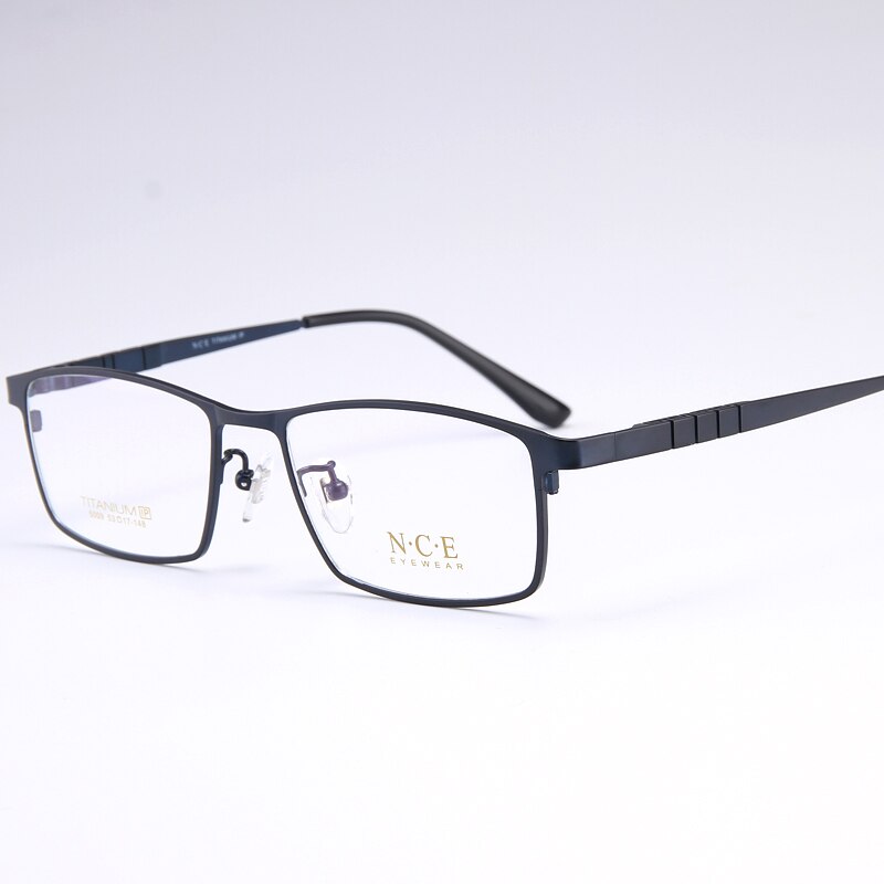 Bclear Men's Full Rim Square Titanium Eyeglasses My5009 Full Rim Bclear Dark Blue  