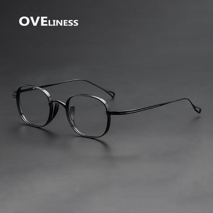 Oveliness Unisex Full Rim Round Titanium Eyeglasses 10518s Full Rim Oveliness