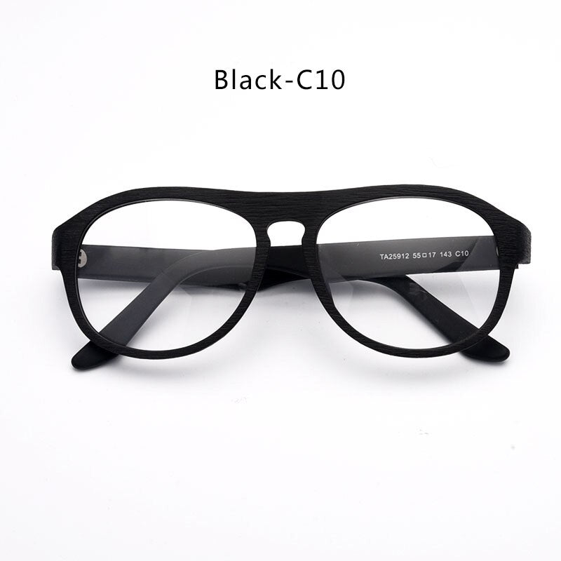 Hdcrafter Unisex Full Rim Square Bamboo Wood Eyeglasses Ta25912 Full Rim Hdcrafter Eyeglasses Black-C10