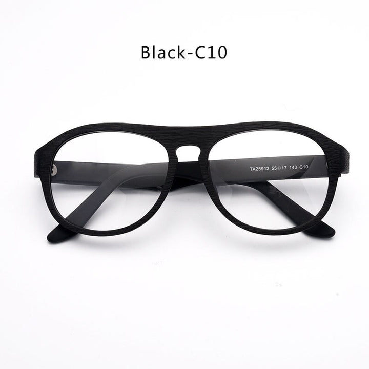 Hdcrafter Unisex Full Rim Square Bamboo Wood Eyeglasses Ta25912 Full Rim Hdcrafter Eyeglasses Black-C10