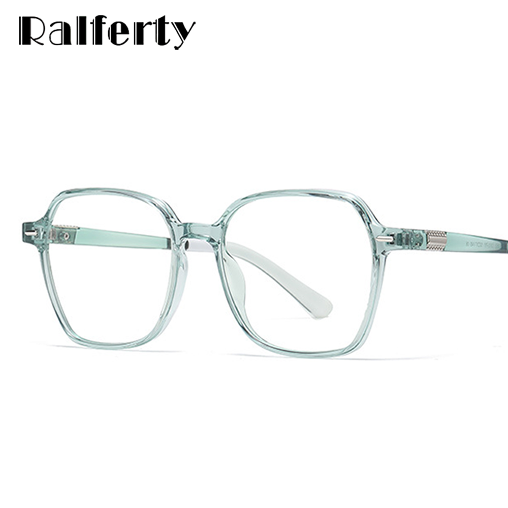 Ralferty Women's Full Rim Irregular Square Tr 90 Acetate Eyeglasses D862 Full Rim Ralferty   