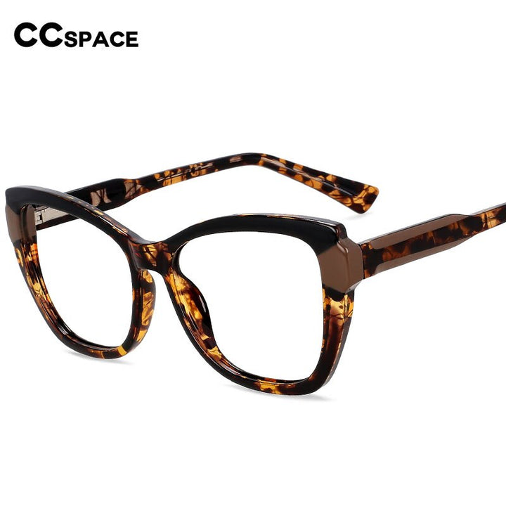 CCspace Unisex Full Rim Square Cat Eye Tr 90 Titanium Eyeglasses 54473 Full Rim CCspace