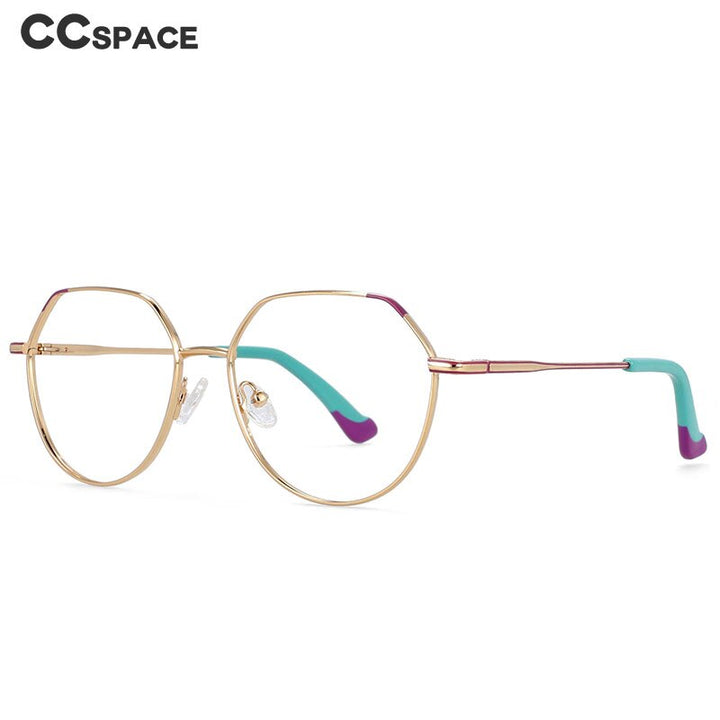 CCspace Unisex Full Rim Polygonal Round Alloy Frame Eyeglasses 54316 Full Rim CCspace